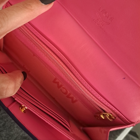 EUC Long MCM Purple Wallet with Gold Logo - Picture 9 of 13